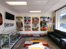Load image into Gallery viewer, Skateboard Wall Rack for 10 decks - 5 different finishes