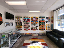 Load image into Gallery viewer, Skateboard Wall Rack for 6 decks - 5 different finishes