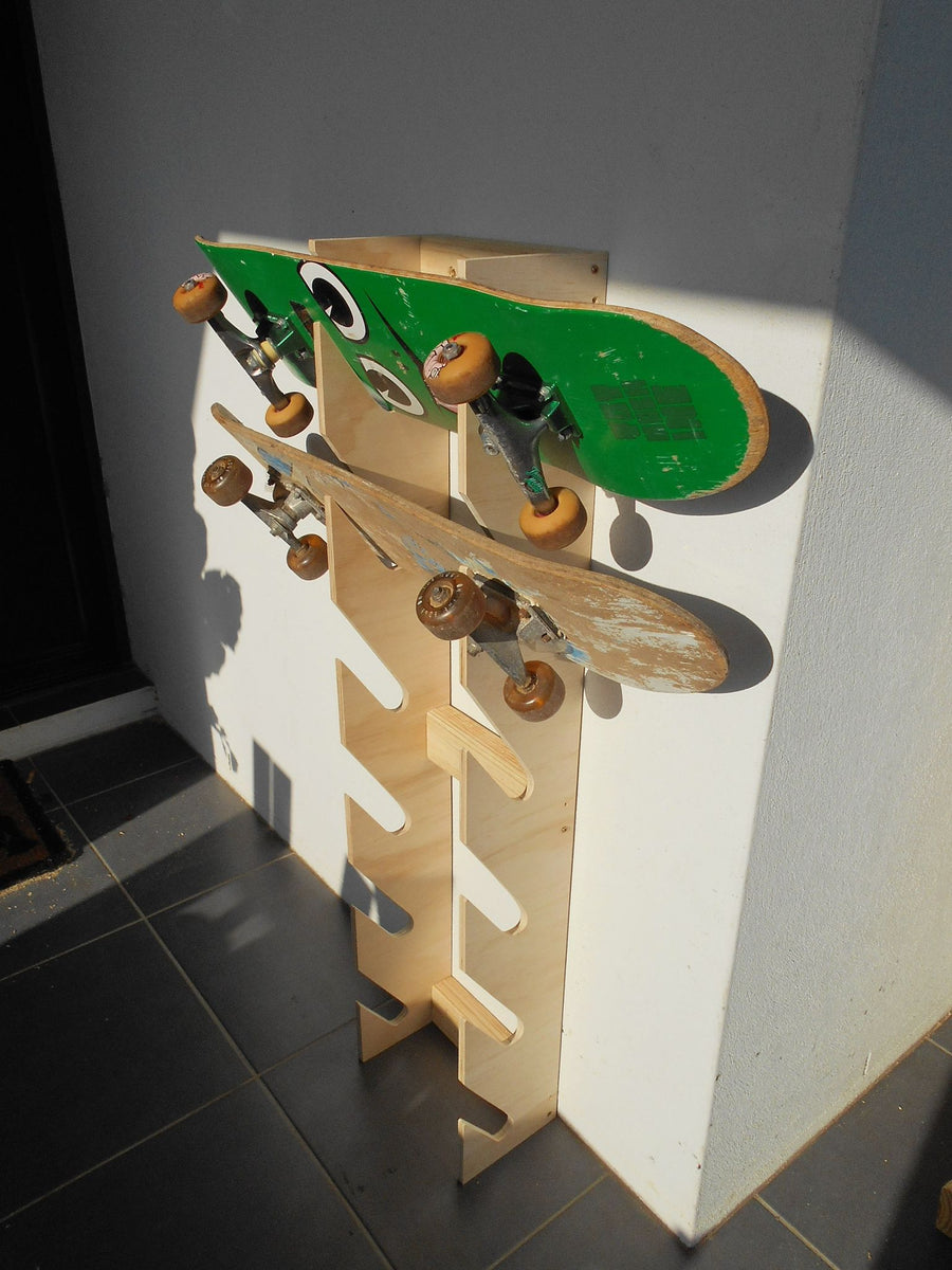 Eco Racks Skateboard Wall Rack for 6 decks - 5 different finishes – Eco Racks