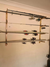 Load image into Gallery viewer, Bamboo Wall Hooks - 4 tier - Fishing/Wake/Ski