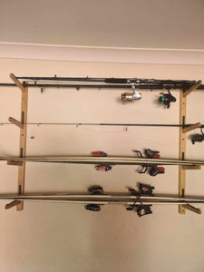 Bamboo Wall Hooks - 4 tier - Fishing/Wake/Ski