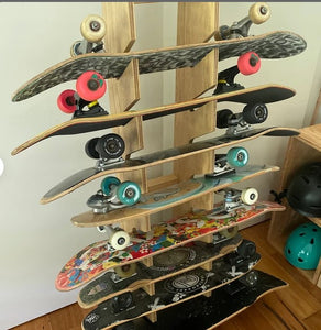 Skateboard Rack for 8 decks - 4 different finishes