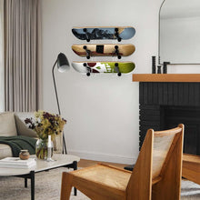 Load image into Gallery viewer, Acrylic 3 Skateboard Display Rack - Wall Mounted Horizontal Skateboard Rack