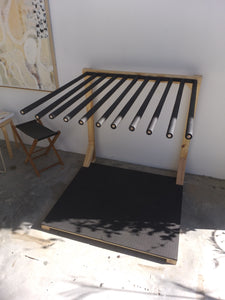 Artist rack for 10 canvas paintings (90cm long poles)