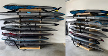Load image into Gallery viewer, Horizontal 8 Surfboard Rack - indoors - 4 different finishes
