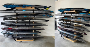 Horizontal 8 Surfboard Rack - indoors - 4 different finishes
